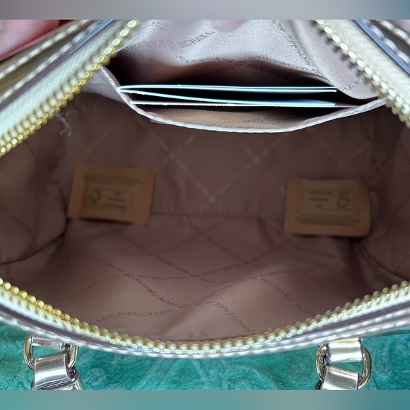 Metallic Gold MICHAEL KORS Small Duffle Crossbody/ Pale Gold - Picture 3 of 9